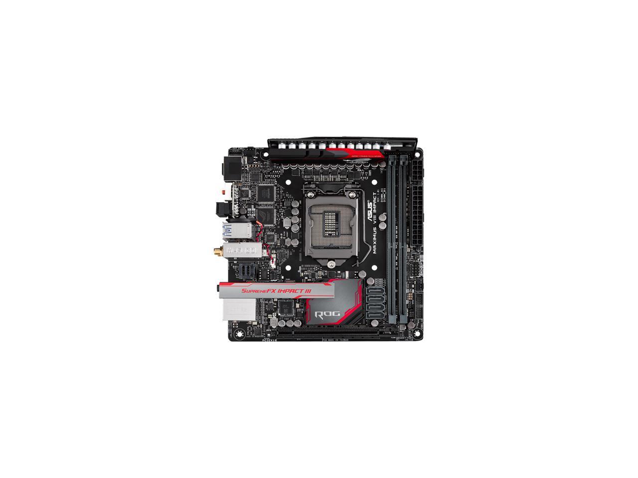 ASUS ROG MAXIMUS VIII IMPACT LGA 1151 Intel Z170 Intel USB 3.1 U.2 Mini ITX Intel Gaming Motherboard