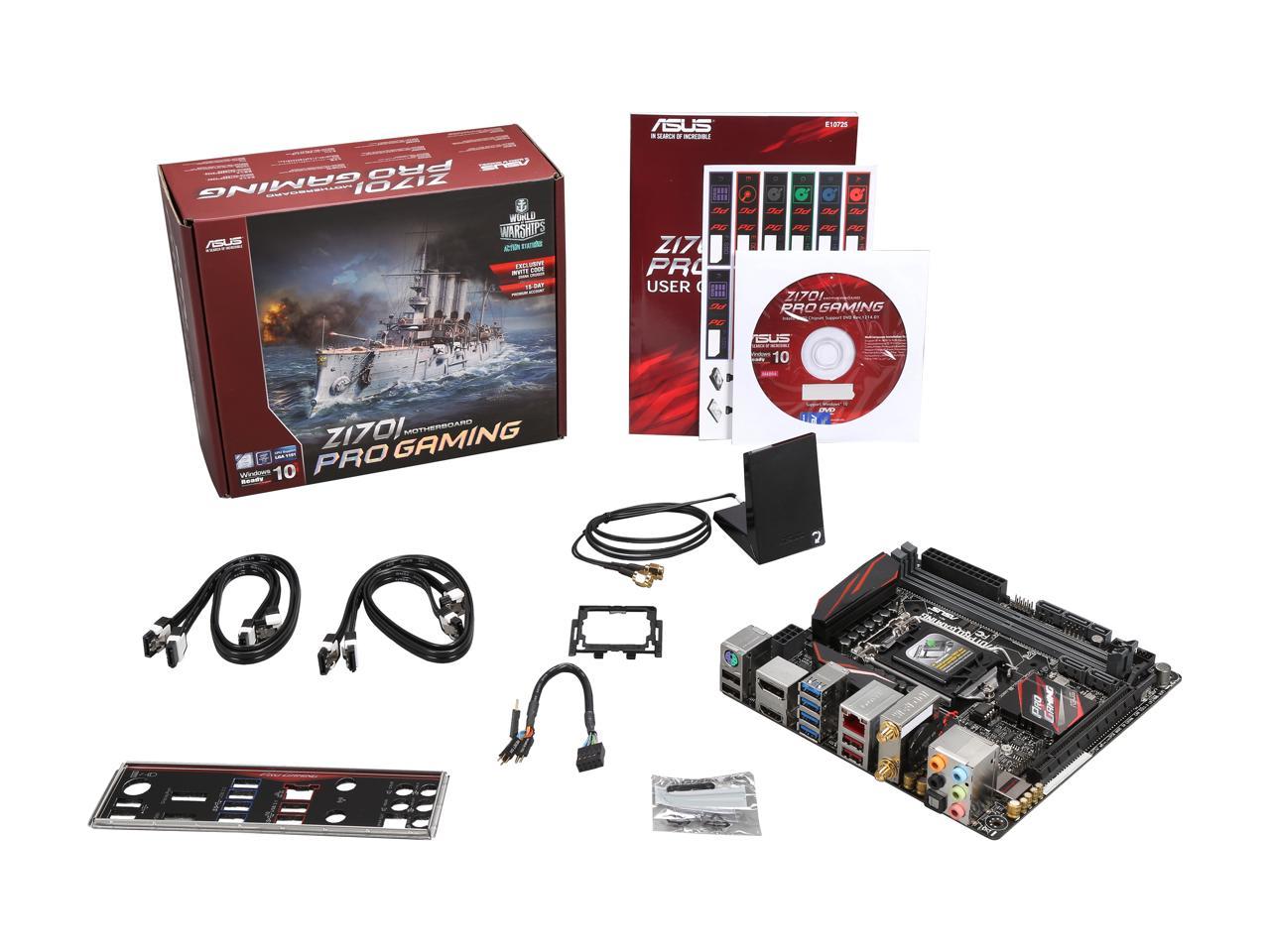 ASUS Z170I PRO GAMING LGA 1151 Intel Z170 HDMI SATA 6Gb/s USB 3.1 USB 3.0 Mini ITX Intel Motherboard
