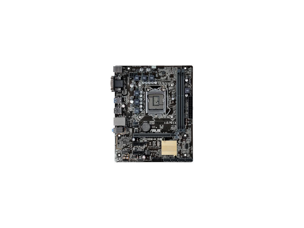 ASUS H110M-K D3 LGA 1151 Intel H110 SATA 6Gb/s USB 3.0 Micro ATX Intel Motherboard