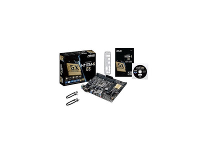ASUS H110M-K D3 LGA 1151 Intel H110 SATA 6Gb/s USB 3.0 Micro ATX Intel Motherboard