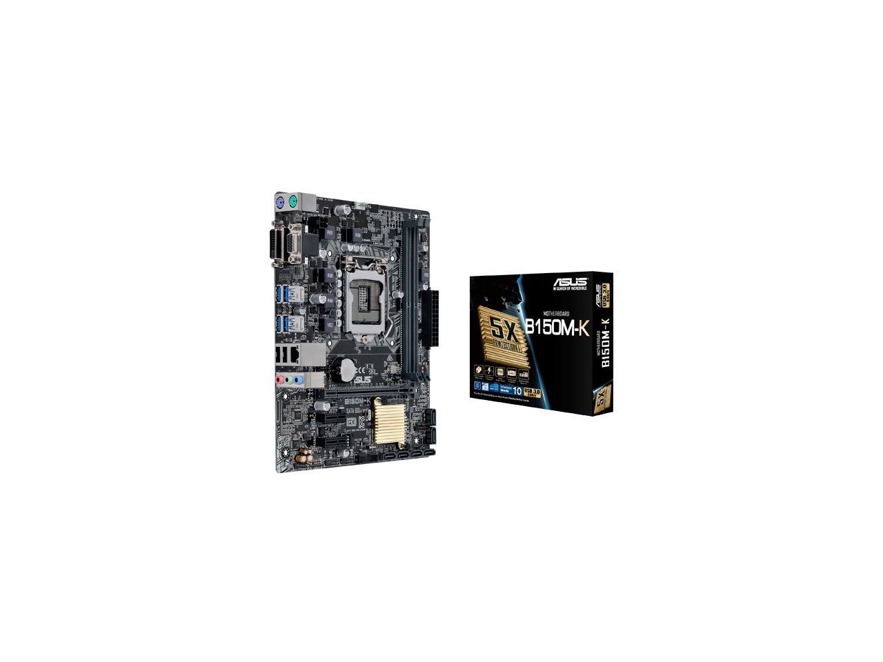 ASUS B150M-K LGA 1151 Intel B150 HDMI SATA 6Gb/s USB 3.0 Micro ATX Intel Motherboard
