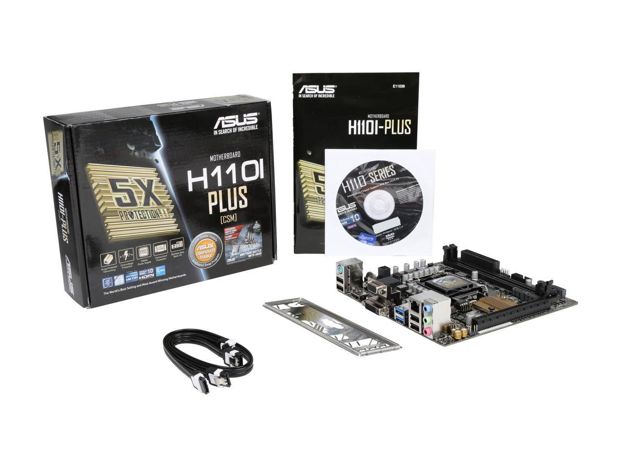 ASUS H110I-PLUS/CSM LGA 1151 Intel H110 HDMI SATA 6Gb/s USB 3.1 Mini ITX Intel Motherboard