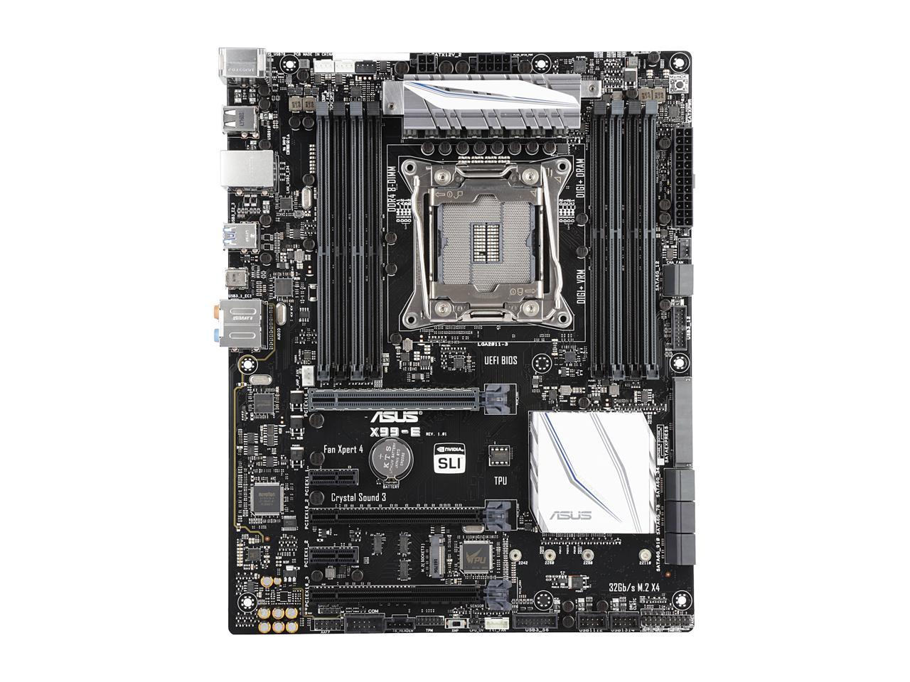 ASUS X99-E LGA 2011-v3 Intel X99 SATA 6Gb/s USB 3.1 ATX Motherboards - Intel