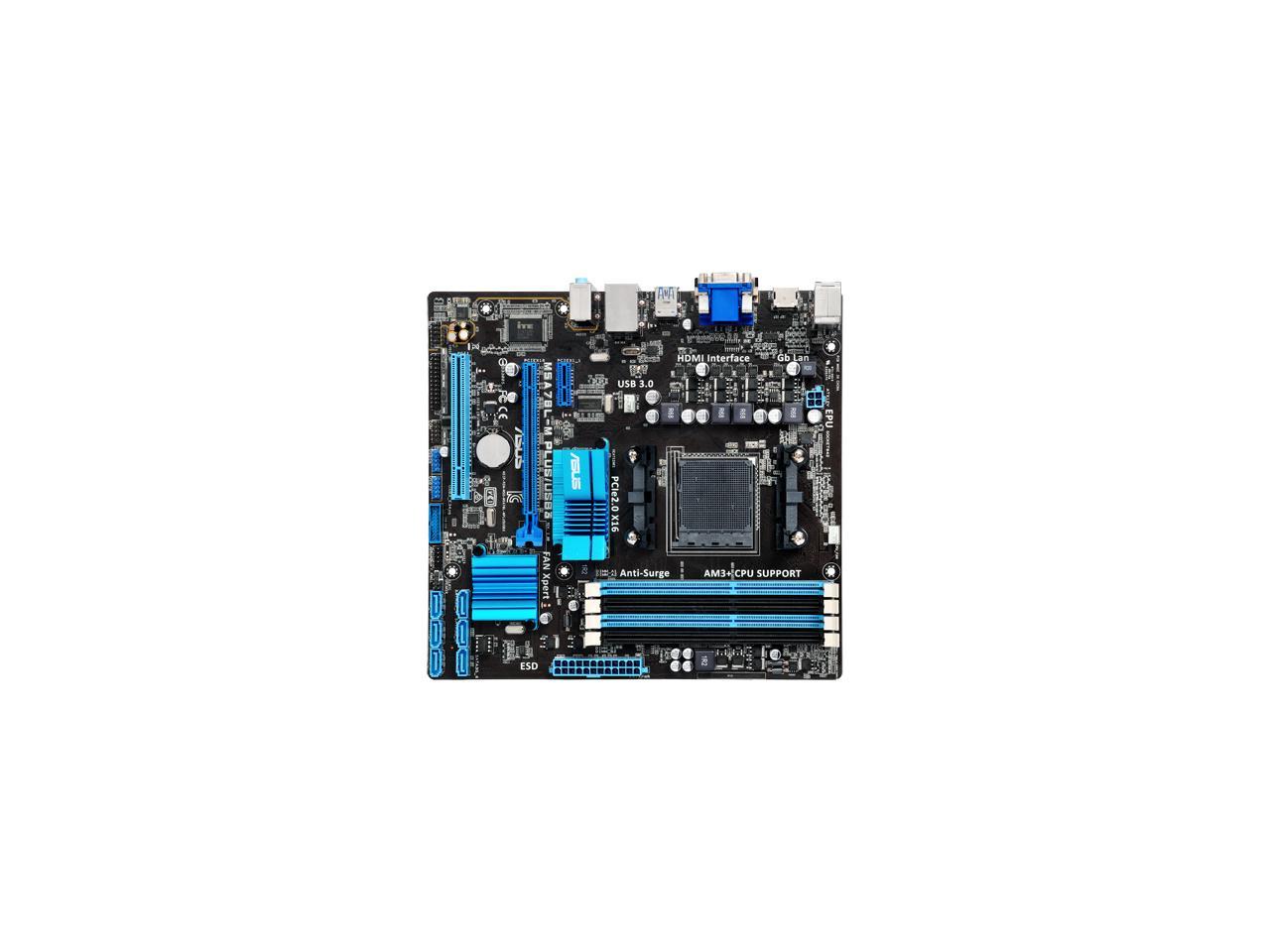 ASUS M5A78L-M PLUS/USB3 AM3+ AMD 760G (780L) / SB710 USB 3.0 HDMI Micro ATX Motherboards - AMD