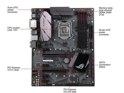 ASUS ROG STRIX H270F GAMING LGA 1151 Intel H270 HDMI SATA 6Gb/s USB 3.1 ATX Motherboards - Intel