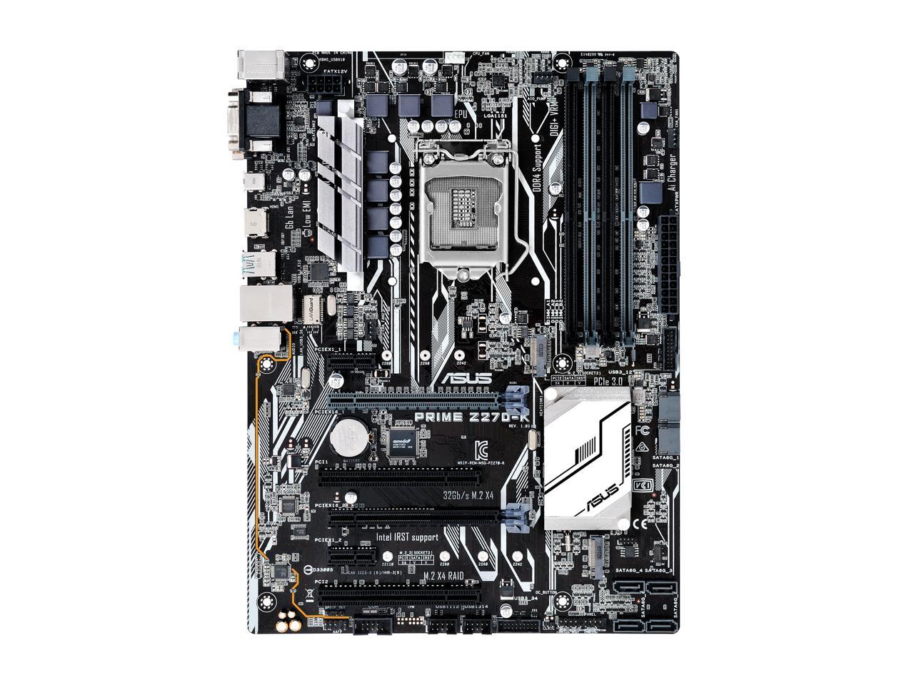 ASUS PRIME Z270-K LGA 1151 Intel Z270 HDMI SATA 6Gb/s USB 3.1 ATX Motherboards - Intel
