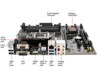 ASUS PRIME B250M-PLUS LGA 1151 Intel B250 HDMI SATA 6Gb/s USB 3.0 Micro ATX Motherboards - Intel