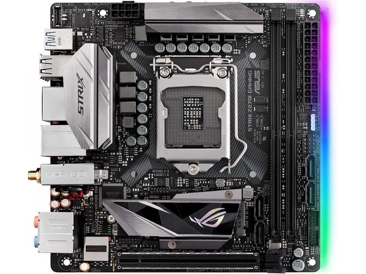 ASUS ROG STRIX Z270I GAMING LGA 1151 Intel Z270 HDMI SATA 6Gb/s USB 3.0 Mini ITX Motherboards - Intel