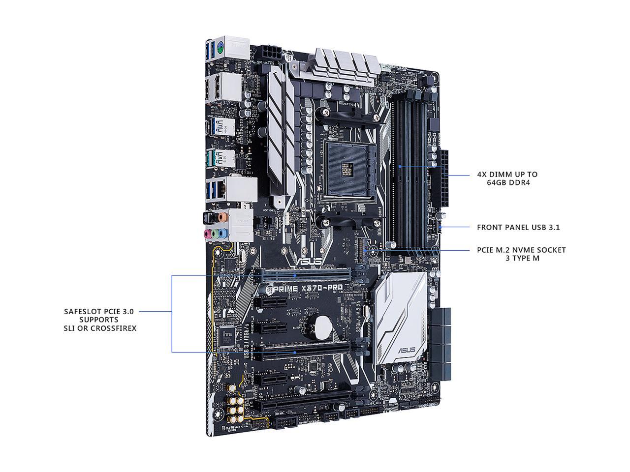 ASUS Prime X370-Pro AM4 AMD X370 SATA 6Gb/s USB 3.1 HDMI ATX Motherboards - AMD