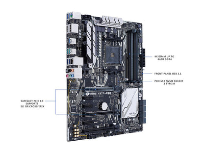 ASUS Prime X370-Pro AM4 AMD X370 SATA 6Gb/s USB 3.1 HDMI ATX Motherboards - AMD