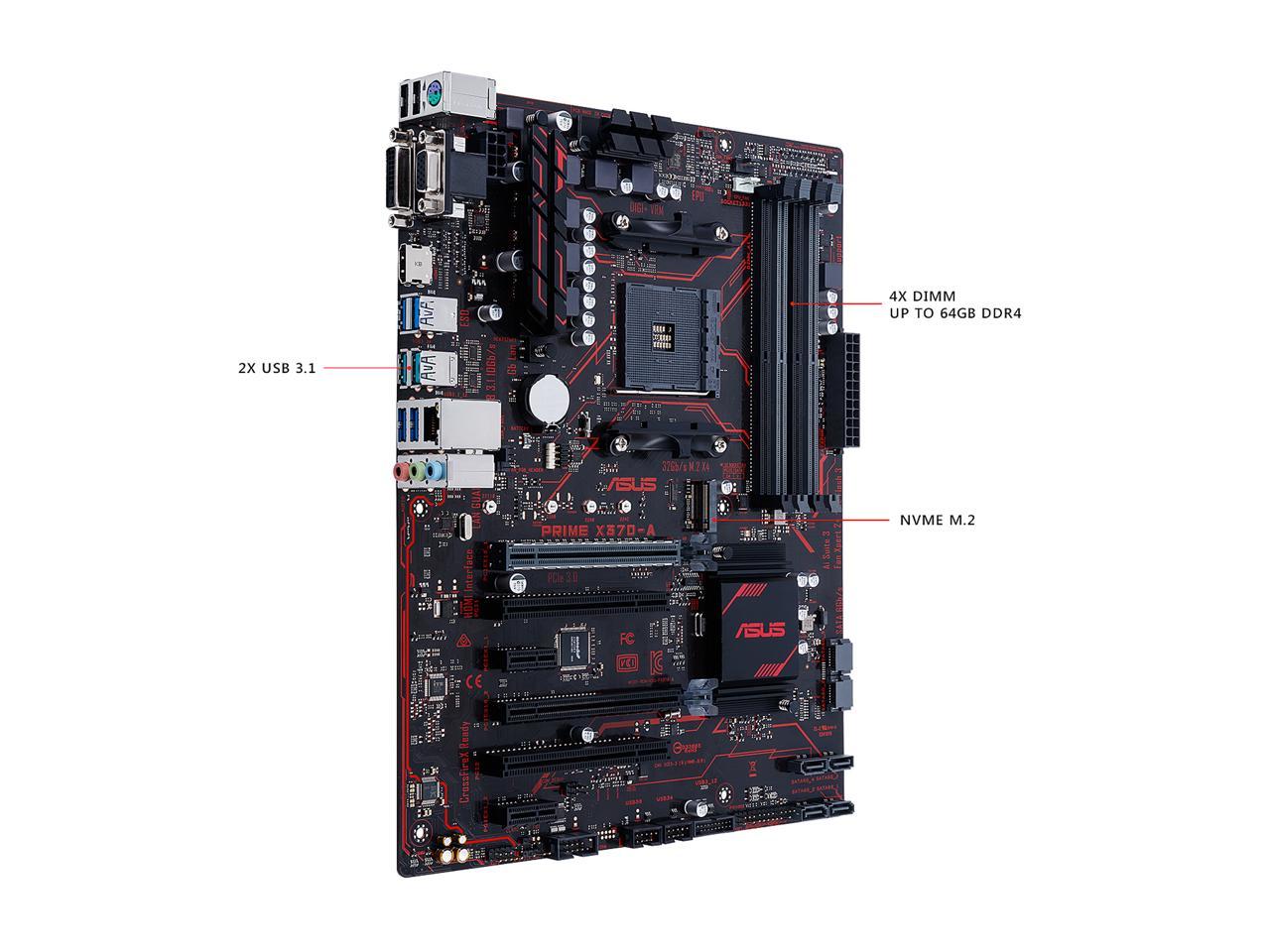 ASUS PRIME X370-A AMD Ryzen AM4 DDR4 HDMI DVI VGA M.2 USB 3.1 ATX X370 Motherboard