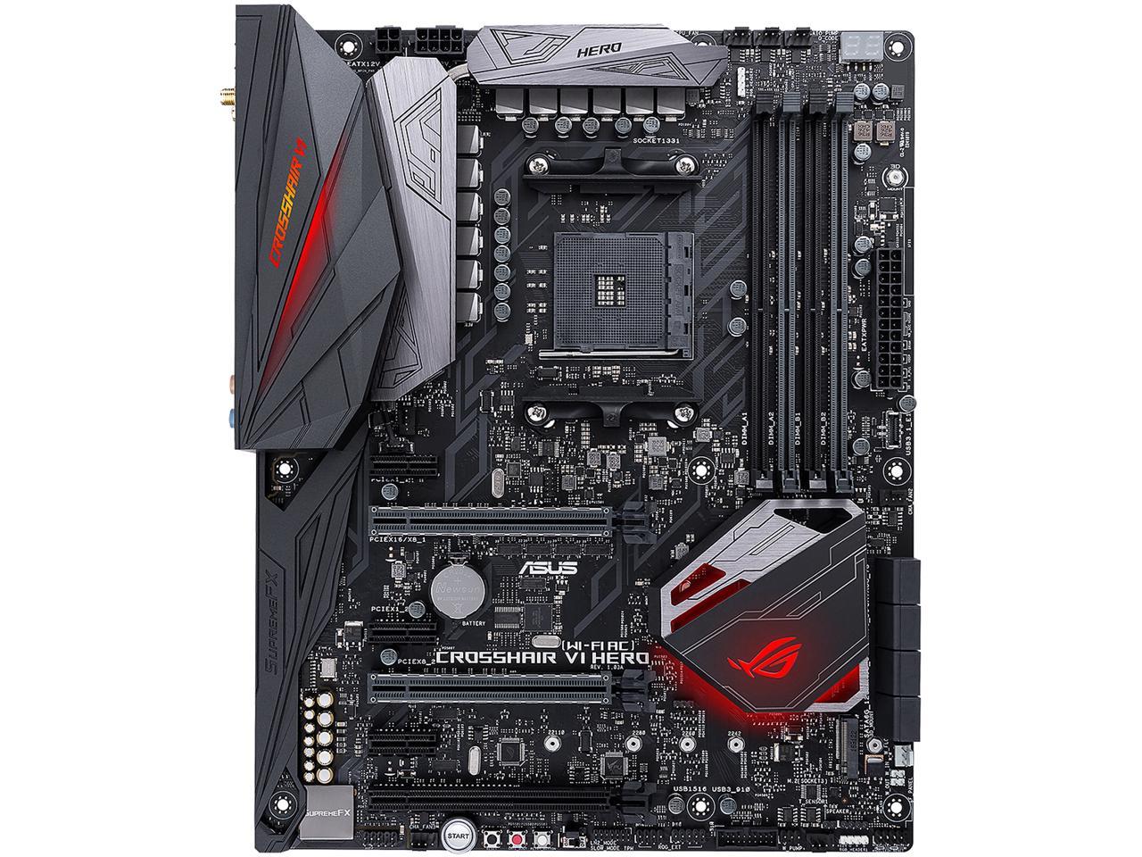 ASUS ROG CROSSHAIR VI HERO (WI-FI AC) AM4 AMD X370 SATA 6Gb/s ATX AMD Motherboard