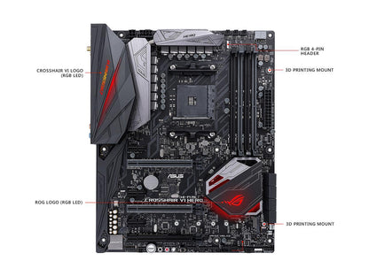 ASUS ROG CROSSHAIR VI HERO (WI-FI AC) AM4 AMD X370 SATA 6Gb/s ATX AMD Motherboard