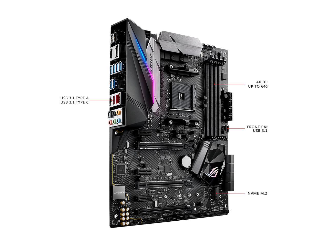 ASUS ROG STRIX X370-F GAMING AM4 AMD X370 SATA 6Gb/s ATX AMD Motherboard