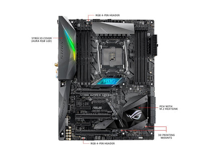 ASUS ROG STRIX X299-E GAMING LGA2066 DDR4 M.2 USB 3.1 802.11 AC WI-FI X299 ATX Motherboard for Intel Core i9 and i7 X-Series Processors