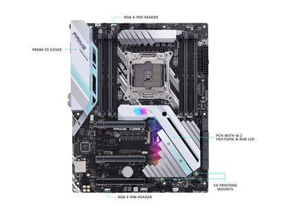 ASUS PRIME X299-A LGA2066 DDR4 M.2 USB 3.1 X299 ATX Motherboard for Intel Core i9 and i7 X-Series Processors