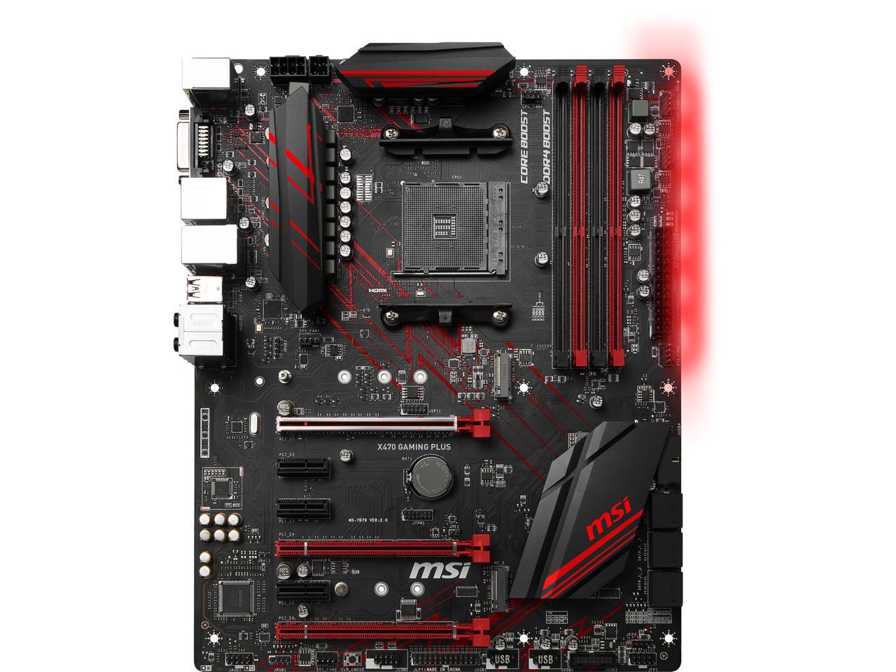 MSI PERFORMANCE GAMING X470 GAMING PLUS AM4 AMD X470 SATA 6Gb/s USB 3.1 HDMI ATX AMD Motherboard