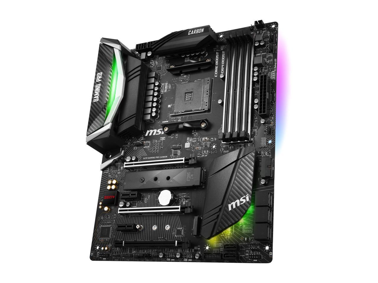 MSI PERFORMANCE GAMING X470 GAMING PRO CARBON AM4 AMD X470 SATA 6Gb/s USB 3.1 HDMI ATX AMD Motherboard