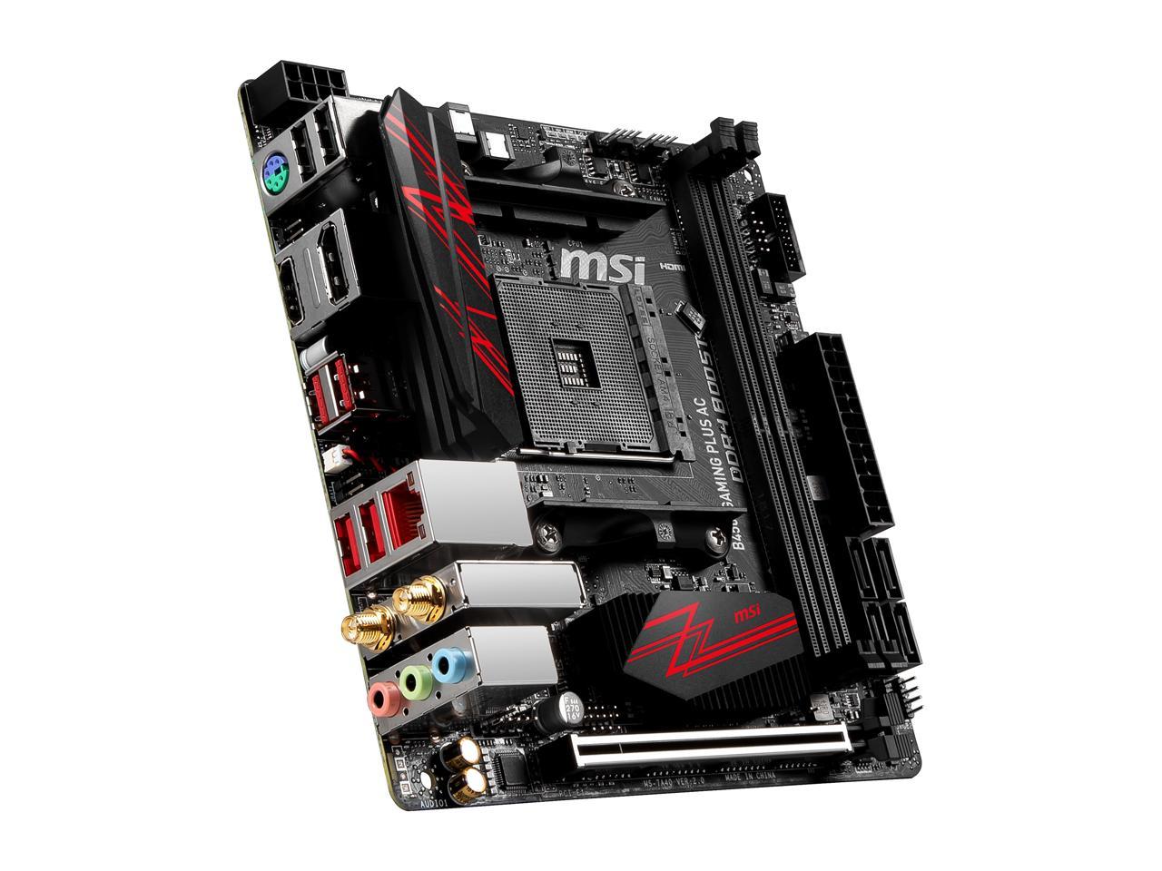 MSI PERFORMANCE GAMING B450I GAMING PLUS AC AM4 AMD B450 SATA 6Gb/s Mini ITX AMD Motherboard
