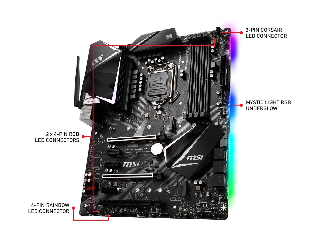 MSI MPG Z390 GAMING EDGE AC LGA 1151 (300 Series) Intel Z390 SATA 6Gb/s ATX Intel Motherboard