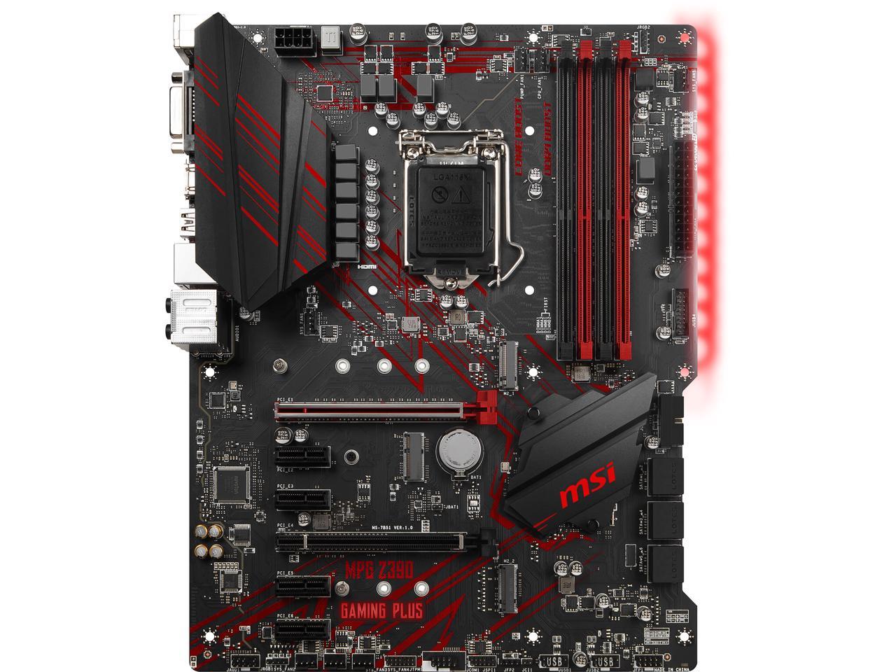 MSI MPG Z390 GAMING PLUS LGA 1151 (300 Series) Intel Z390 HDMI SATA 6Gb/s USB 3.1 ATX Intel Motherboard