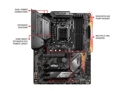 MSI MAG Z390 TOMAHAWK LGA 1151 (300 Series) Intel Z390 HDMI SATA 6Gb/s USB 3.1 ATX Intel Motherboard