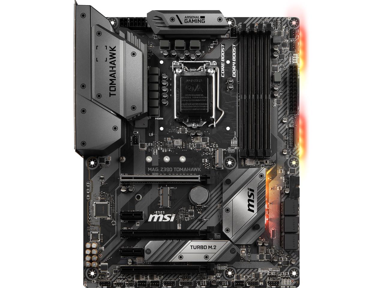 MSI MAG Z390 TOMAHAWK LGA 1151 (300 Series) Intel Z390 HDMI SATA 6Gb/s USB 3.1 ATX Intel Motherboard