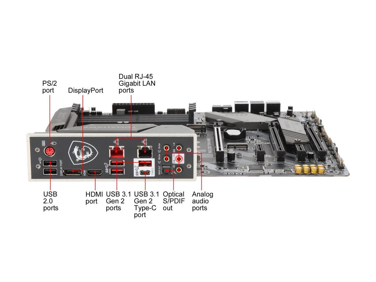 MSI MAG Z390 TOMAHAWK LGA 1151 (300 Series) Intel Z390 SATA 6Gb/s ATX Intel Motherboard