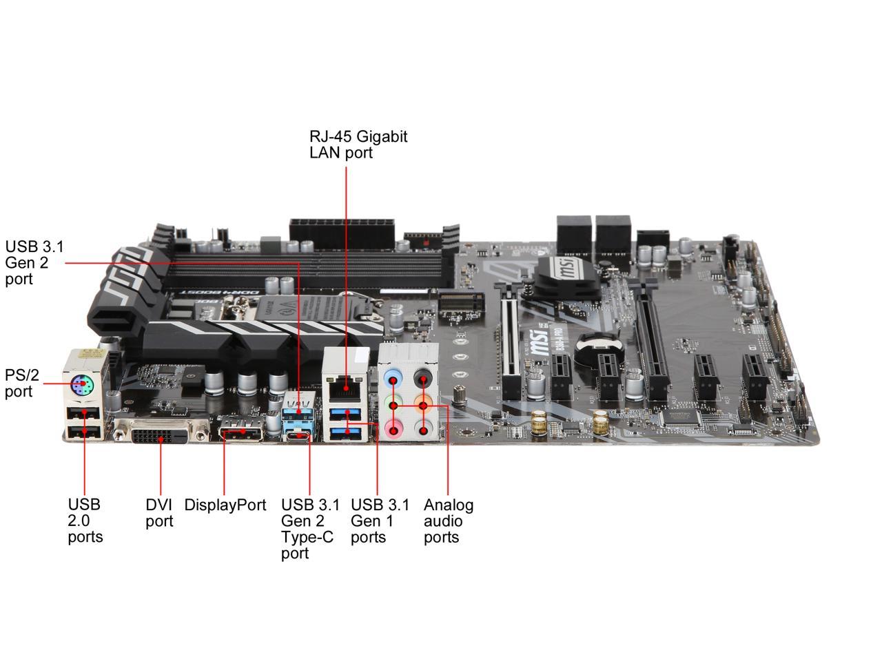 MSI PRO B360-A PRO LGA 1151 (300 Series) Intel B360 SATA 6Gb/s ATX Intel Motherboard