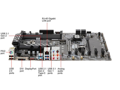 MSI PRO B360-A PRO LGA 1151 (300 Series) Intel B360 SATA 6Gb/s ATX Intel Motherboard