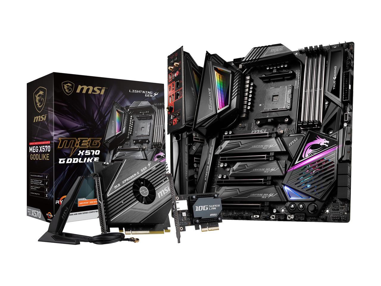 MSI MEG X570 GODLIKE Gaming Motherboard AMD AM4 SATA 6Gb/s M.2 USB 3.2 Wi-Fi 6 Extended-ATX