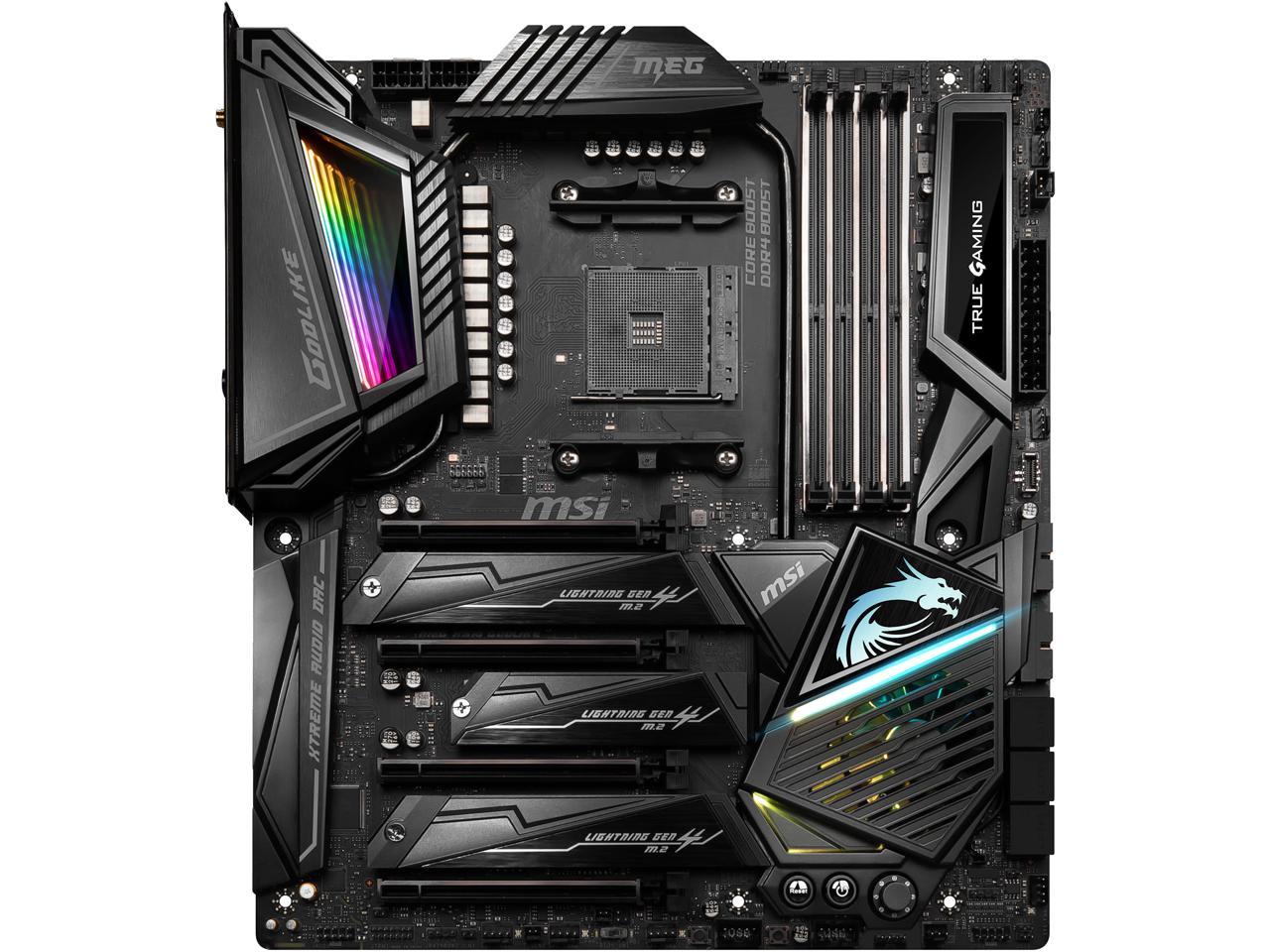 MSI MEG X570 GODLIKE Gaming Motherboard AMD AM4 SATA 6Gb/s M.2 USB 3.2 Wi-Fi 6 Extended-ATX