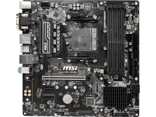 MSI PRO B450M PRO-VDH MAX AM4 AMD B450 SATA 6Gb/s Micro ATX AMD Motherboard