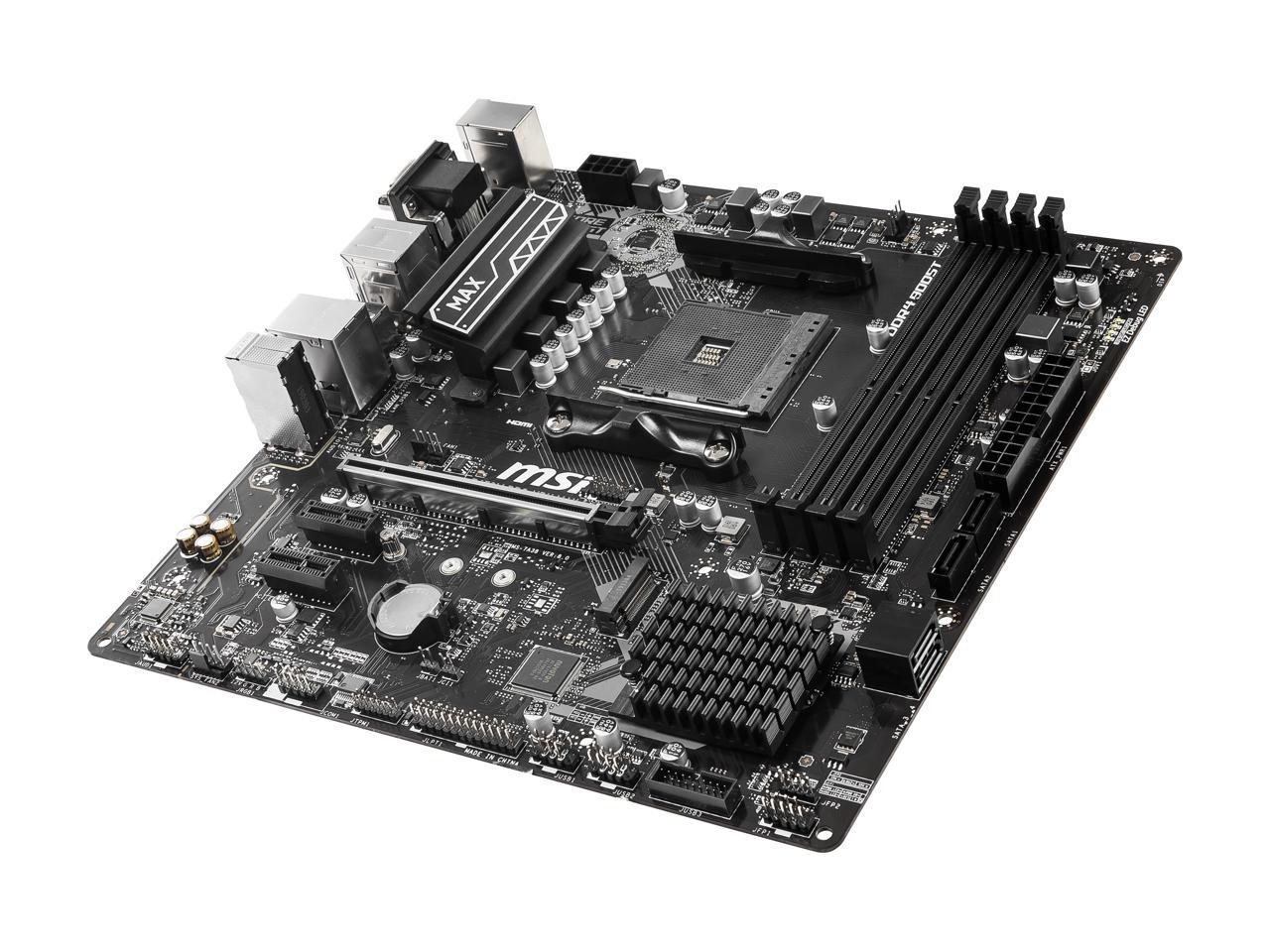 MSI PRO B450M PRO-VDH MAX AM4 AMD B450 SATA 6Gb/s Micro ATX AMD Motherboard