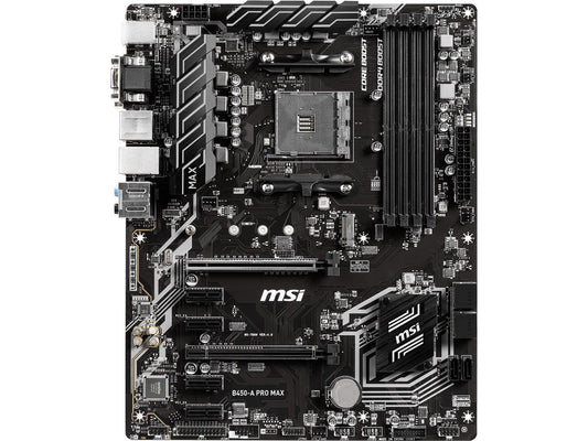 MSI PRO B450-A PRO MAX AM4 AMD B450 SATA 6Gb/s ATX AMD Motherboard