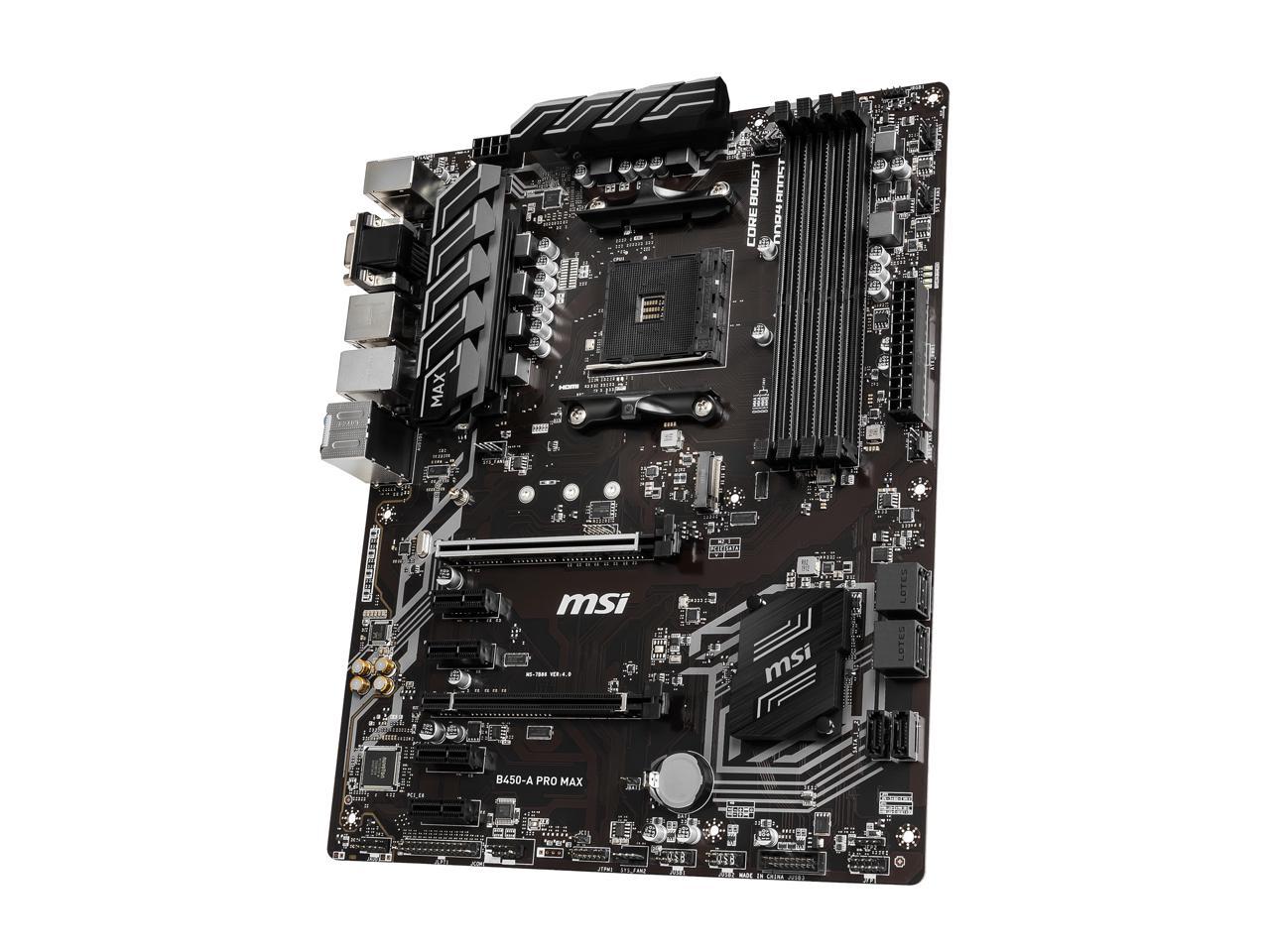 MSI PRO B450-A PRO MAX AM4 AMD B450 SATA 6Gb/s ATX AMD Motherboard