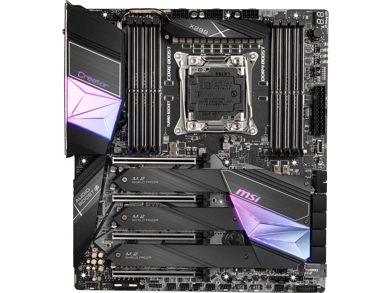 MSI Creator X299 LGA 2066 Intel X299 SATA 6Gb/s Extended ATX Intel Motherboard