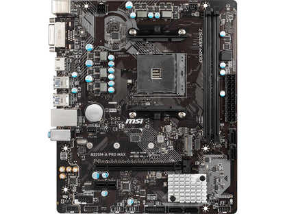 MSI A320M-A PRO MAX AM4 AMD A320 SATA 6Gb/s Micro ATX AMD Motherboard