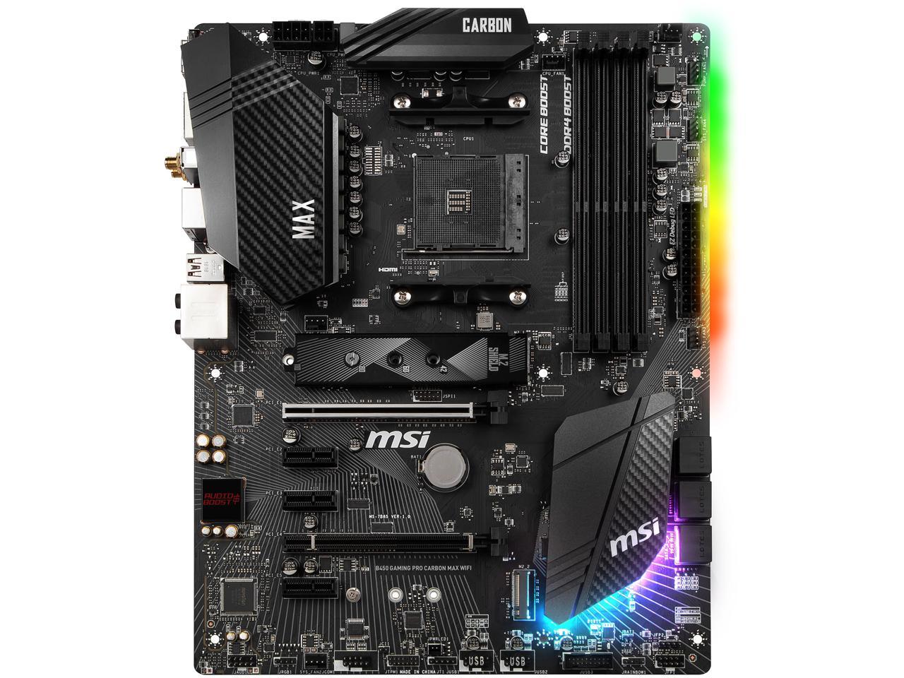 MSI B450 GAMING PRO CARBON MAX WIFI AM4 AMD B450 SATA 6Gb/s ATX AMD Motherboard