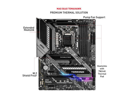 MSI MAG B460 TOMAHAWK LGA 1200 Intel B460 SATA 6Gb/s ATX Intel Motherboard