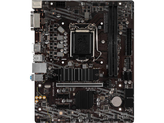 MSI PRO B460M-A PRO LGA 1200 Intel B460 SATA 6Gb/s Micro ATX Intel Motherboard