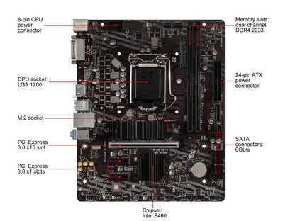 MSI PRO B460M-A PRO LGA 1200 Intel B460 SATA 6Gb/s Micro ATX Intel Motherboard