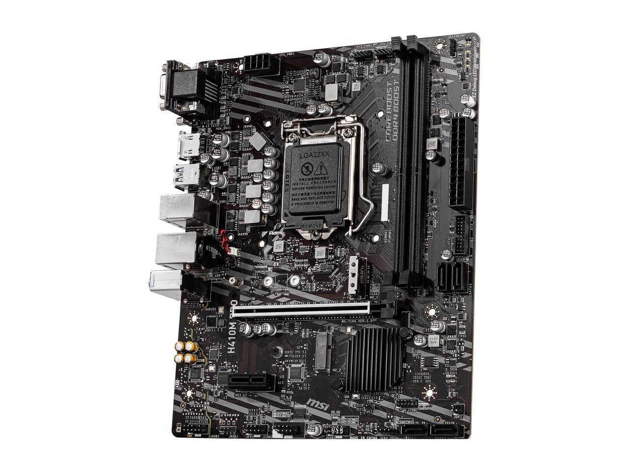 MSI PRO H410M PRO LGA 1200 Intel H410 SATA 6Gb/s Micro ATX Intel Motherboard