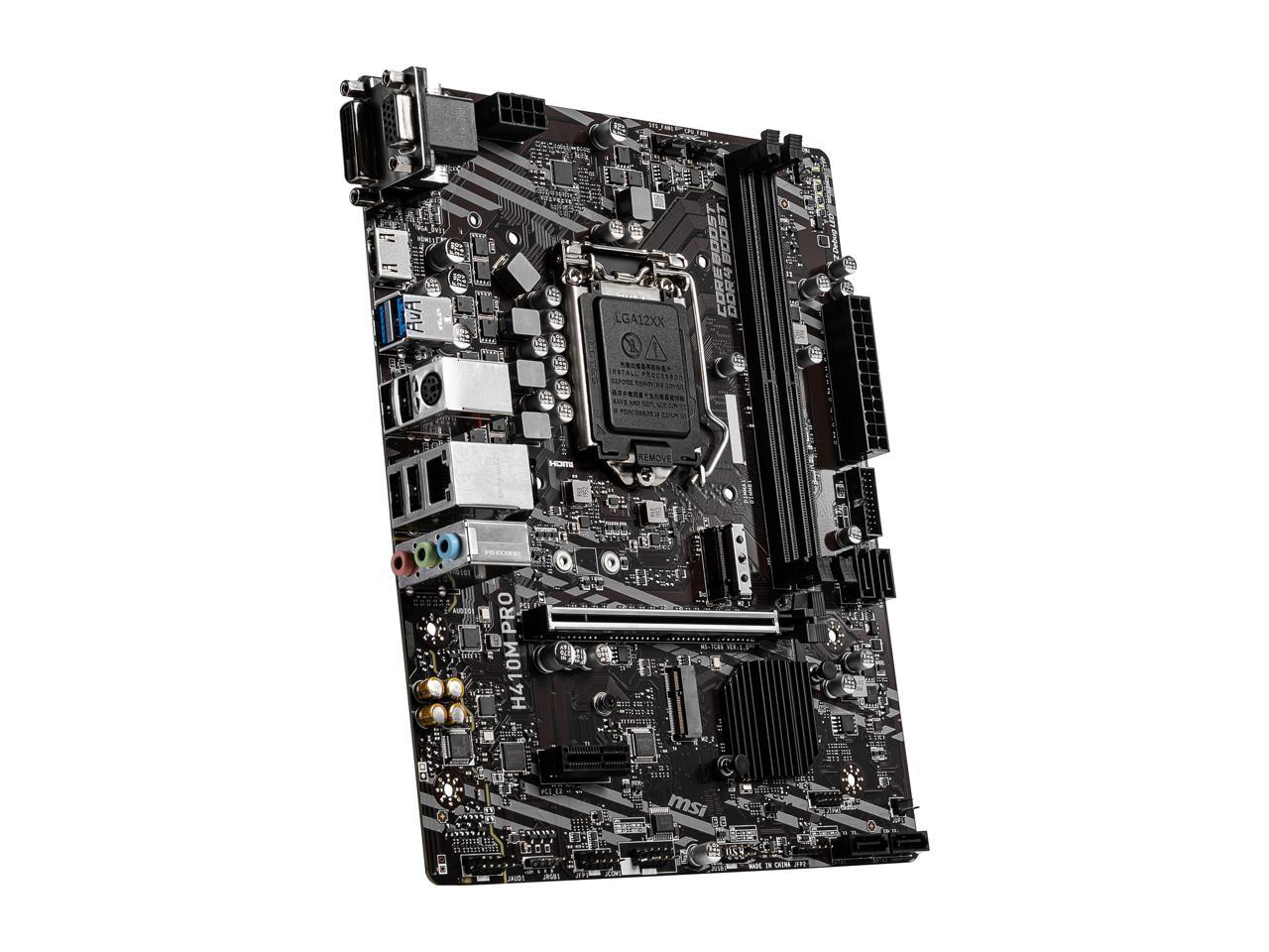MSI PRO H410M PRO LGA 1200 Intel H410 SATA 6Gb/s Micro ATX Intel Motherboard