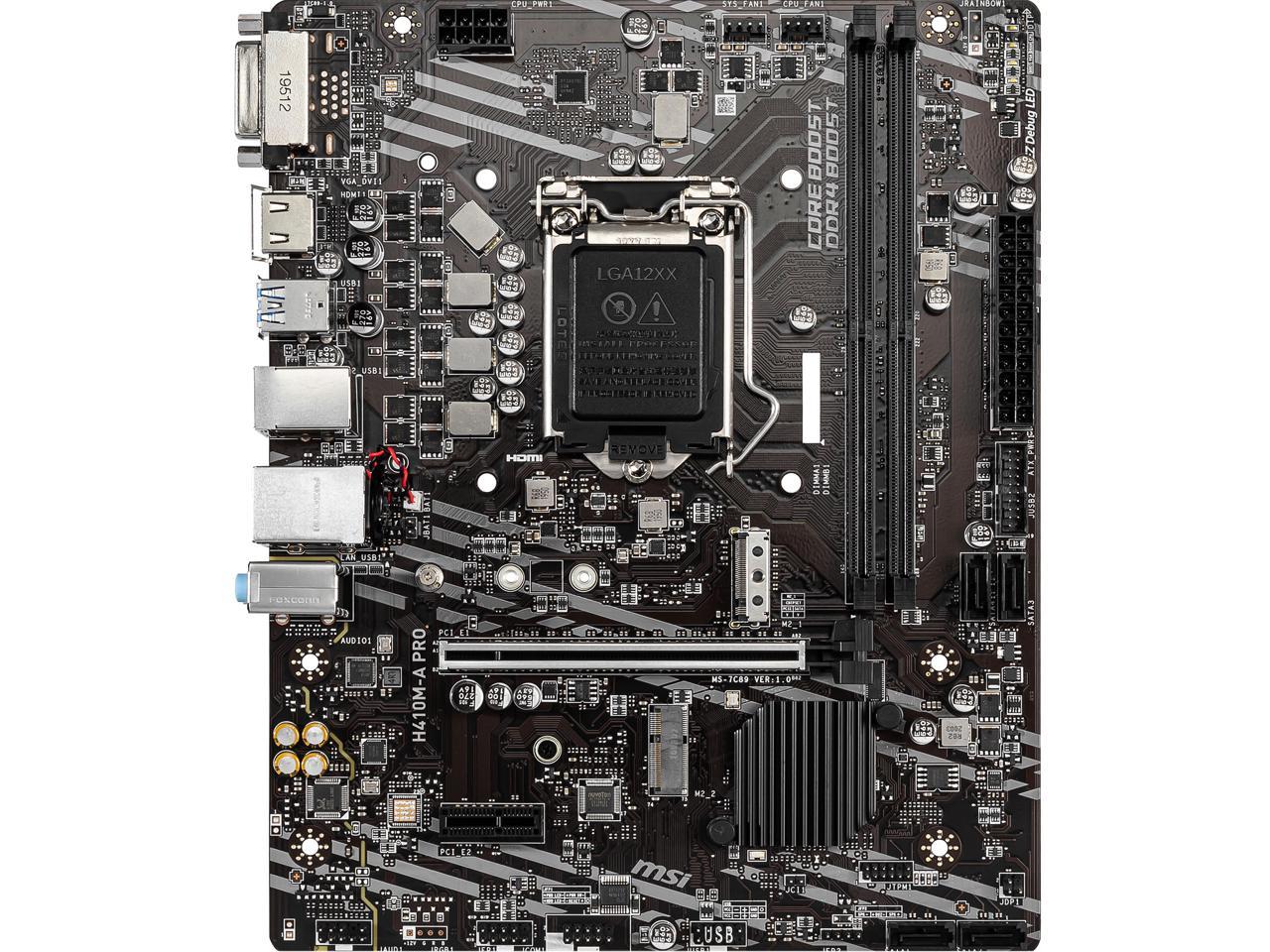 MSI PRO H410M-A PRO LGA 1200 Intel H410 SATA 6Gb/s Micro ATX Intel Motherboard