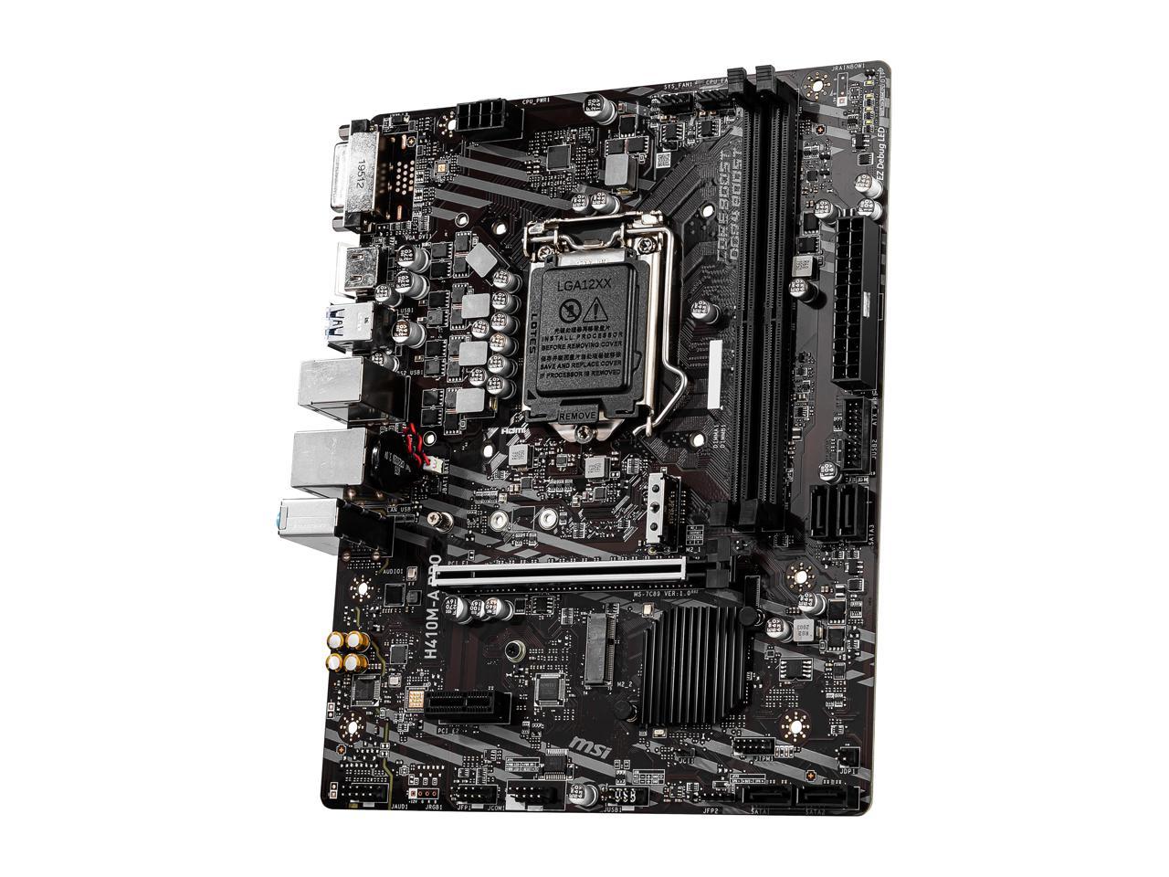 MSI PRO H410M-A PRO LGA 1200 Intel H410 SATA 6Gb/s Micro ATX Intel Motherboard