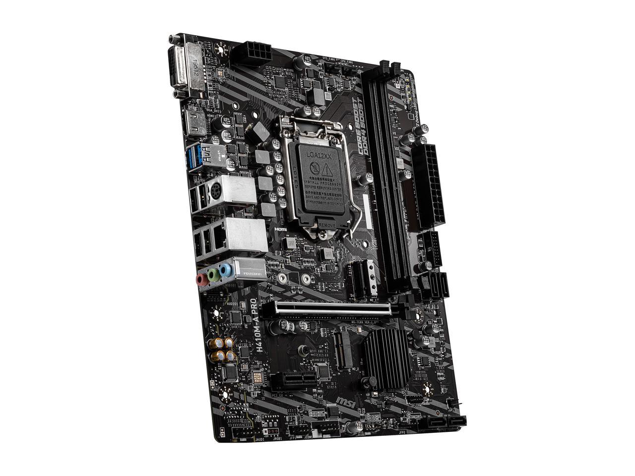 MSI PRO H410M-A PRO LGA 1200 Intel H410 SATA 6Gb/s Micro ATX Intel Motherboard