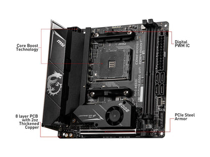 MSI MPG B550I GAMING EDGE WIFI AM4 AMD B550 SATA 6Gb/s Mini ITX AMD Motherboard
