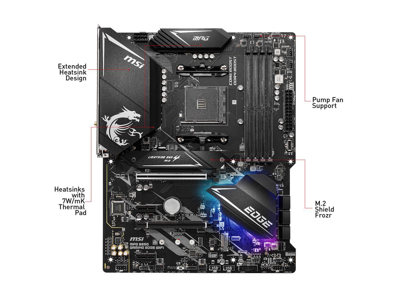 MSI MPG B550 GAMING EDGE WIFI AM4 AMD B550 SATA 6Gb/s ATX AMD Motherboard