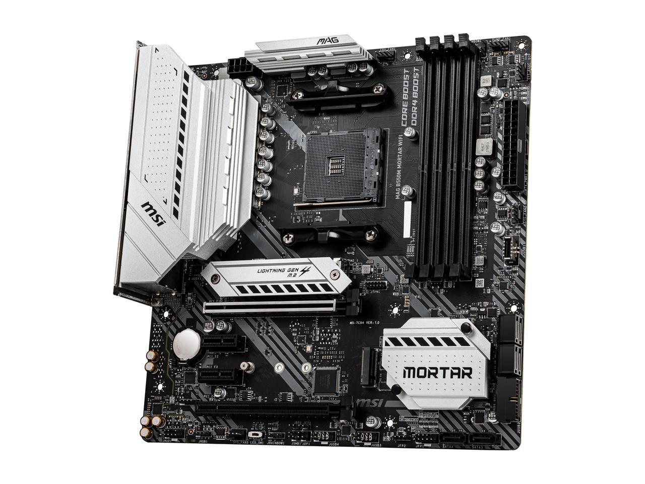 MSI MAG B550M MORTAR WIFI AM4 AMD B550 SATA 6Gb/s Micro ATX AMD Motherboard